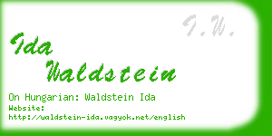 ida waldstein business card